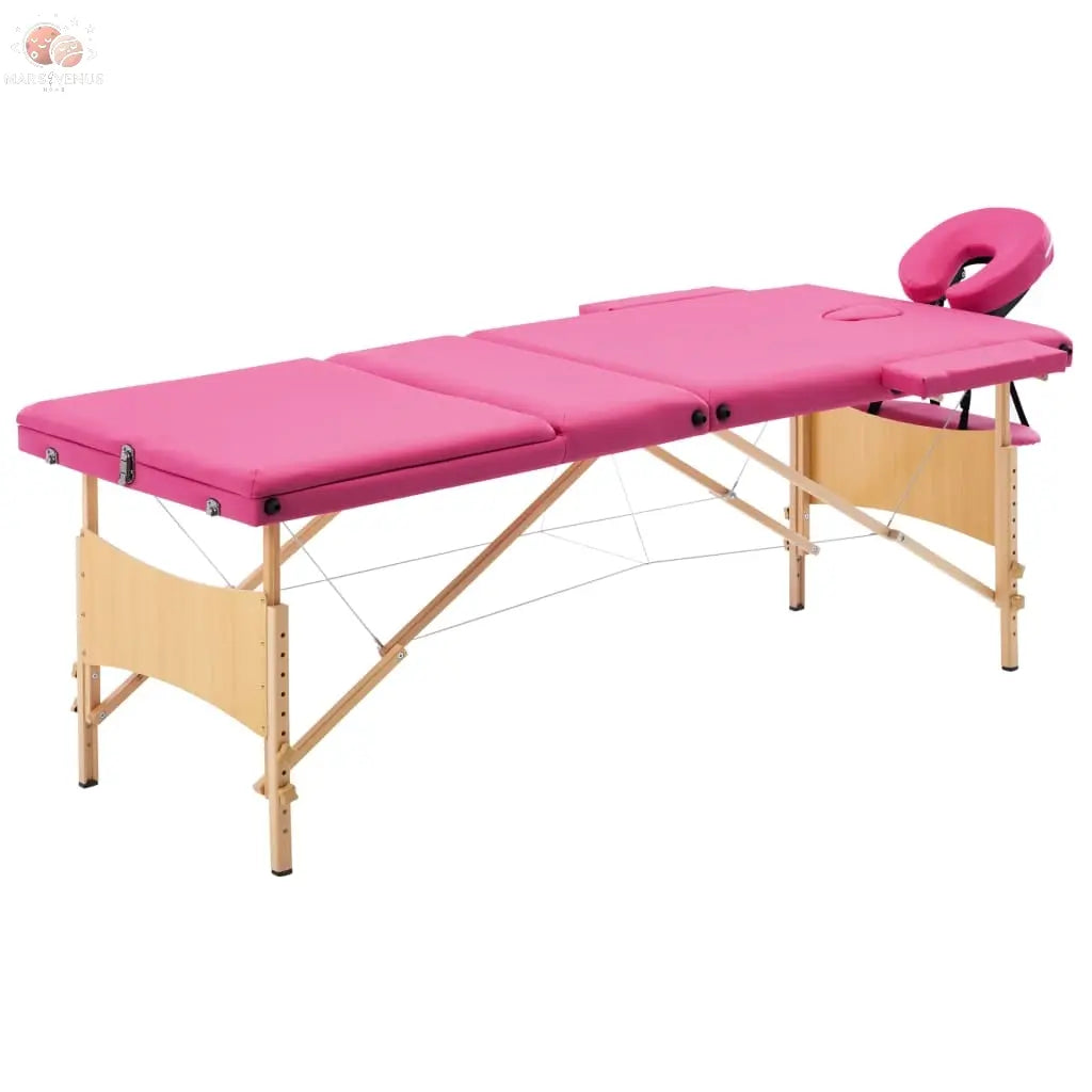 Table De Massage Pliable 3 Zones Bois