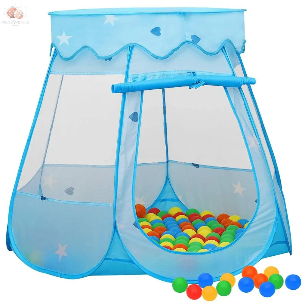 Tente De Jeu Pour Enfants Avec 250 Balles Bleu 102X102X82 Cm