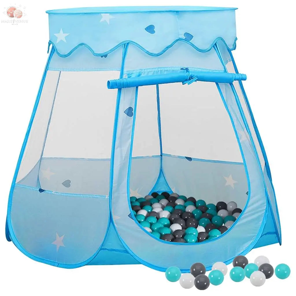 Tente De Jeu Pour Enfants Avec 250 Balles Bleu 102X102X82 Cm