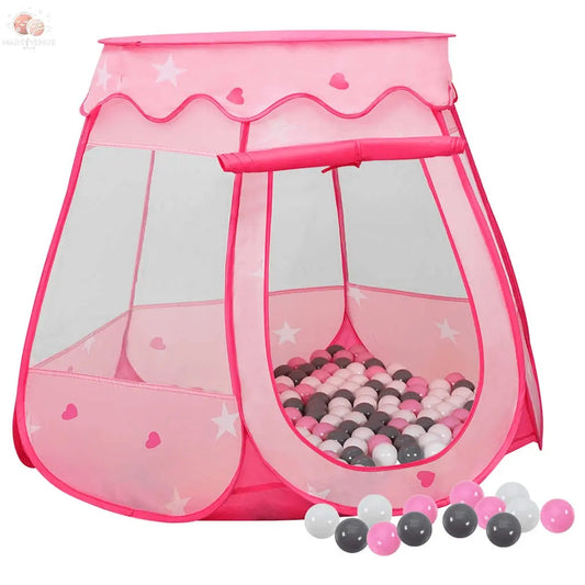 Tente De Jeu Pour Enfants Avec 250 Balles Rose 102X102X82 Cm