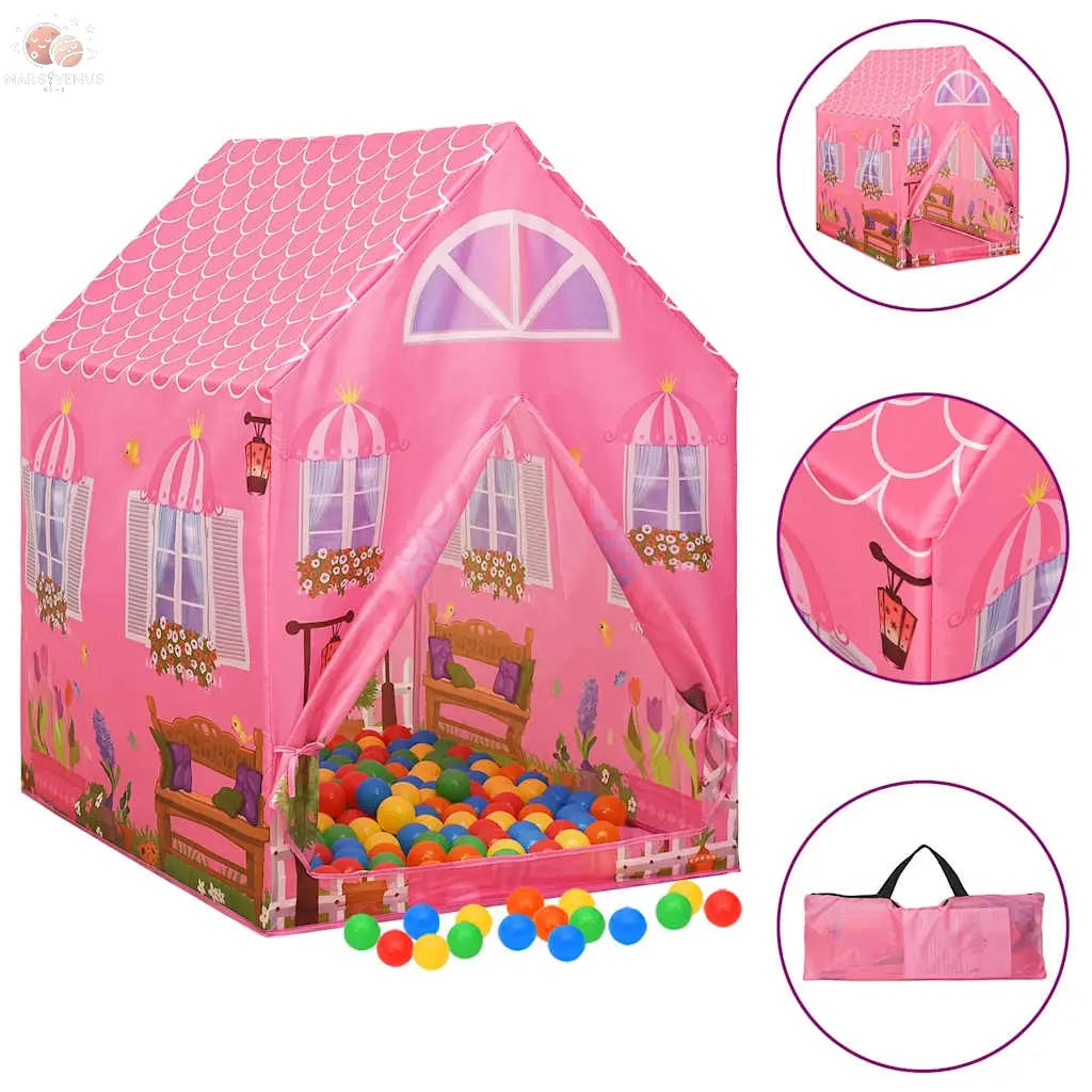 Tente De Jeu Pour Enfants Avec 250 Balles Rose 69X94X104 Cm