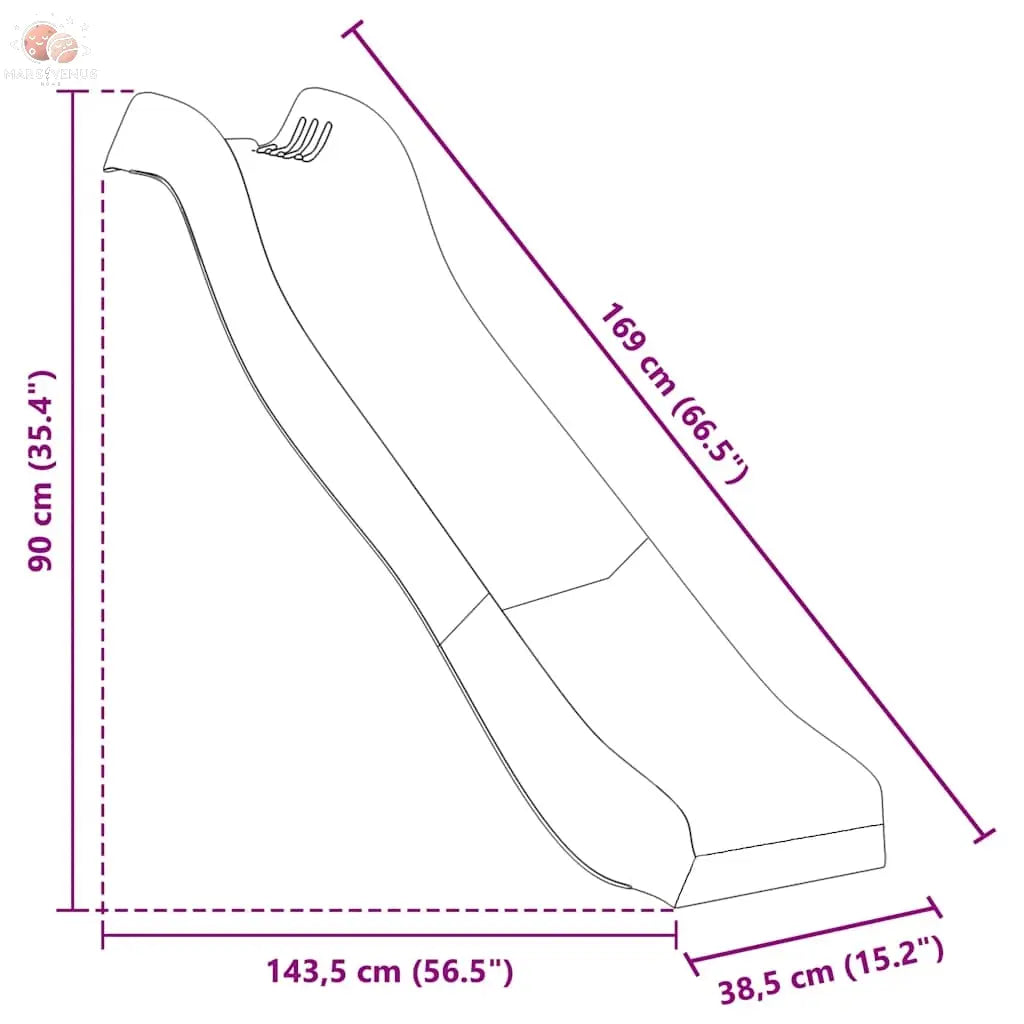 Toboggan De Jeu Bleu 174X38 Cm Polypropylène