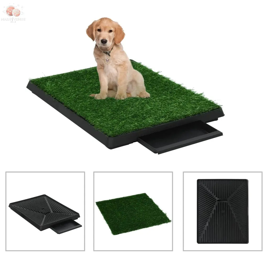 Toilette Pour Animaux Avec Plateau Et Gazon Artificiel Vert Wc