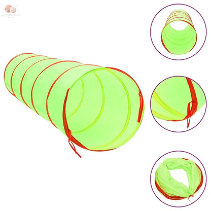 Tunnel De Jeu Pour Enfants Avec 250 Balles Vert 175Cm Polyester